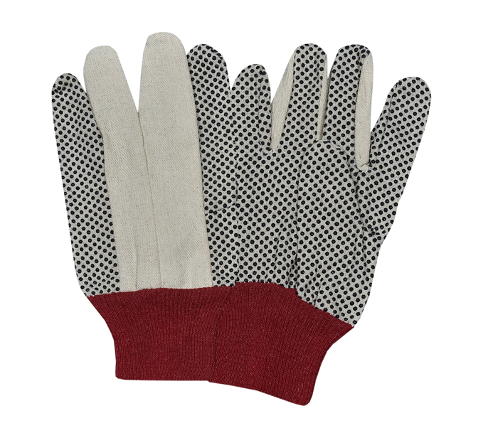 ​Drill Dotted Gloves with Red Knitted Wrist